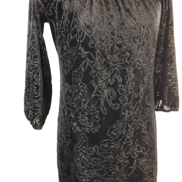 WHBM Velvet Black Off Shoulder Dress - Picture 2 of 5